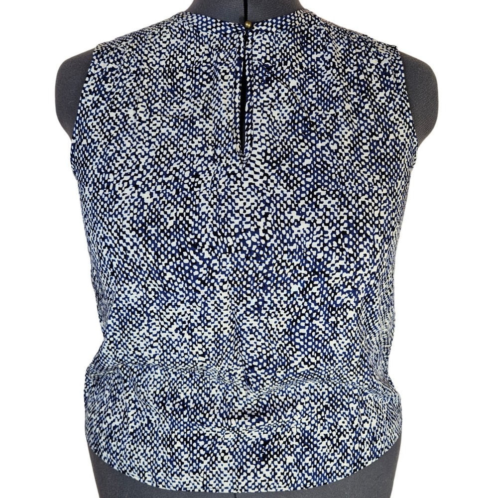 Nic + Zoe Sleeveless Blouse Women's XL Ecovero Blue Geometric Career Office Chic